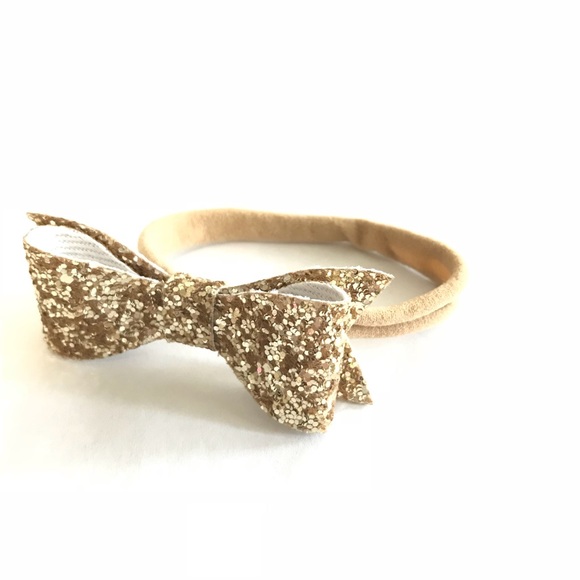 Fall Hair Bow 4-Pack Set Gold Pink Silver & Black - Picture 2 of 3